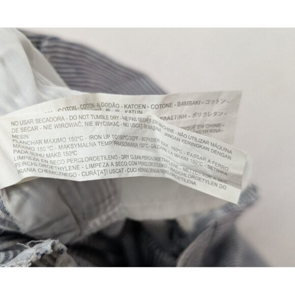 Zara Basic Women's Pants Size 10 Seersucker Striped Ankle - Picture 14 of 16